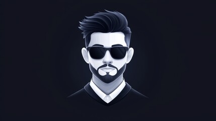 Stylish bearded man in sunglasses, a portrait of cool confidence and modern fashion