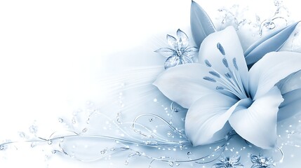 Elegant Blue Lily Floral Design Background