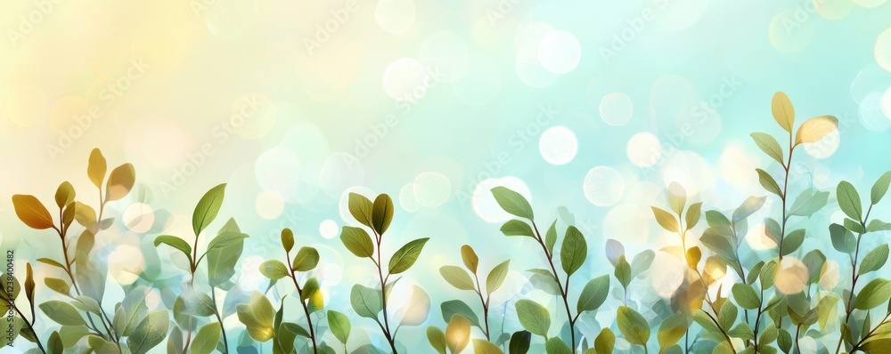 Aufkleber serene springtime branches with soft bokeh background artistic nature image
