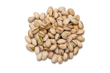 pistachio nuts on white background