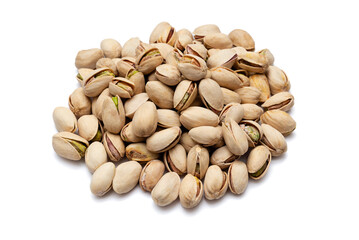 pistachio nuts on white background