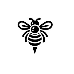 Black and White Bee Illustration: Simple, Minimalist Bee Design