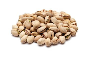 pistachio nuts on white background