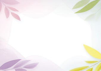 A soft background featuring pastel-colored leaves framing a blank center, ideal for text or design elements.