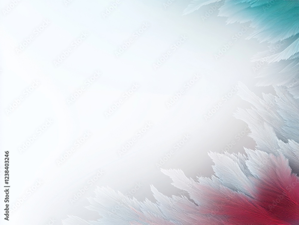 Poster a soft, abstract blend of teal and red colors creating a serene, icy texture with a smooth gradient 