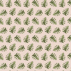 Beautiful watercolor leaves pattern for textiles and packaging design