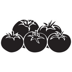 Tomato icon vector illustration isolated on white.Tomato stencil logo. Vegetable silhouette symbol. Template for laser cutting wall art.