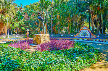Fiestero monument in Malaga park, Spain