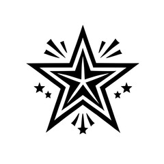 Bold Black Starburst Graphic Design: Simple, Modern Geometric Shape for Backgrounds and Patterns