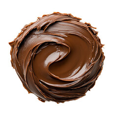 Nutella spread seen from above png isolated, no background. Chocolate cream png isolated 