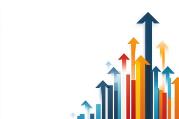 Business growth infographic showcasing financial trends and metrics in a corporate environment focusing on positive economic indicators and strategic planning insights