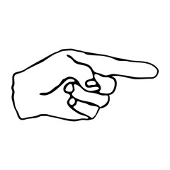 Hand pointing icon. Pointer symbol