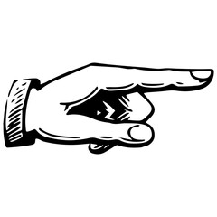 Hand pointing icon. Pointer symbol