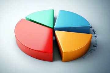 Business pie chart infographic displaying data insights modern office environment visual content aerial viewpoint conceptual analysis for enhanced business decisions