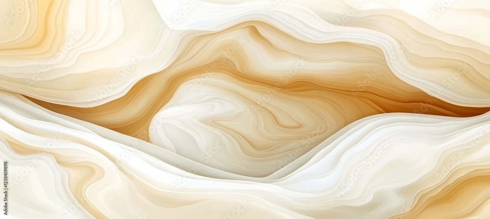 Poster seamless soft peach and light yellow gradient, 3d minimalist wave texture pattern background.