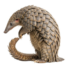 Pangolin in isolated white background