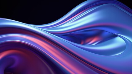 Naklejka premium Dynamic Fluid Abstract Background in 3D Render with Smooth Waves and Reflective Surfaces for Creative Visual Projects and Digital Art