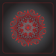 Colorful mandala design abstract floral pattern