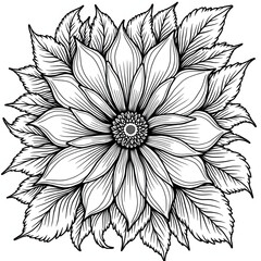 black and white flower