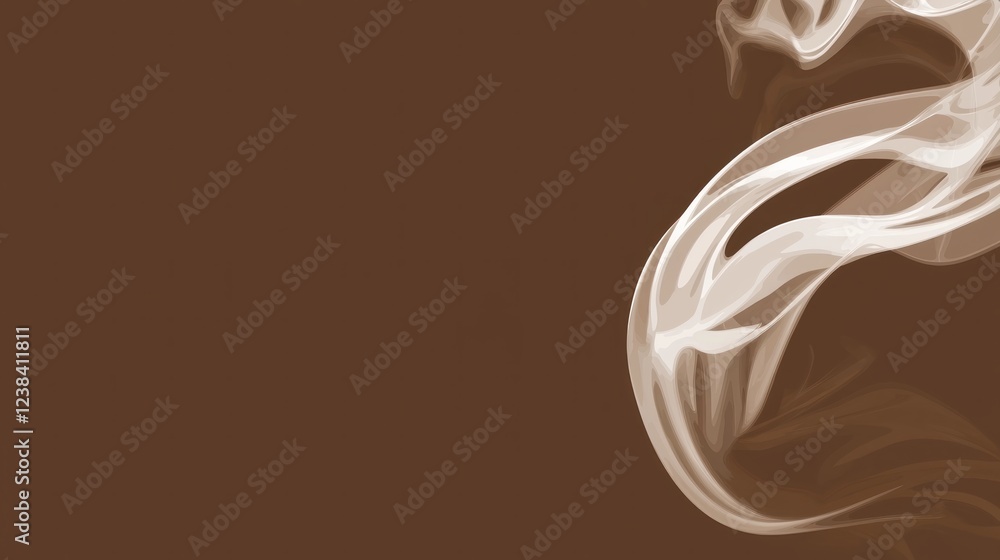Poster elegant soft smoke wave on a brown background creating a mysterious and calm atmosphere for artistic