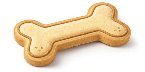 Isolated Bone-Shaped Dog Cookie on a White Background