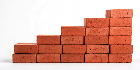 Fototapeta premium Bricks Isolated on a White Background