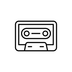 Obraz premium Cassette outline icons, minimalist vector illustration ,simple transparent graphic element .Isolated on white background