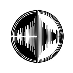 Abstract Black and White Geometric Circle Wave Pattern Graphic Design - Minimalist Modern Art Print