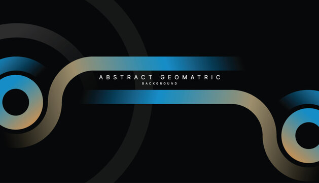 Presentation title slide design template with geometric graphics.	