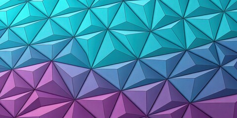 Obraz premium Abstract Teal and Purple Triangular Geometric Pattern Design
