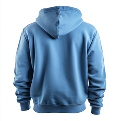 Blue Hoodie Sweatshirt Back View Mockup isolated we transparent background