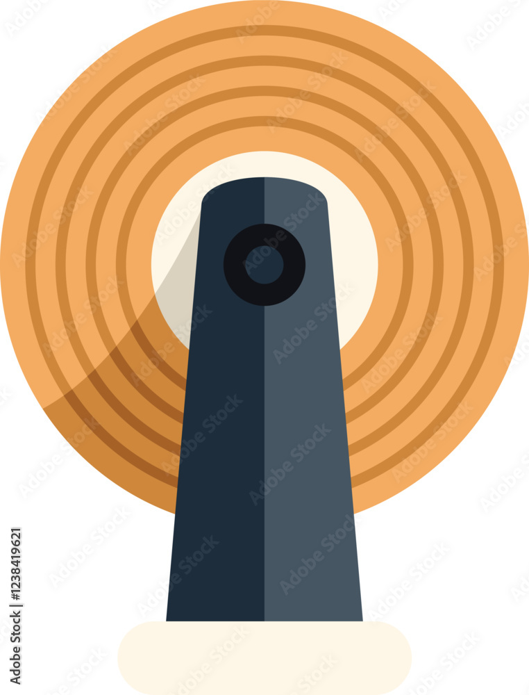 Poster modern smart speaker playing music using its voice control feature, innovative technology for a smar