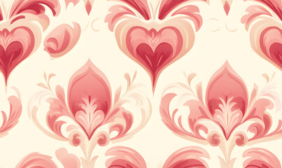 Modern seamless design with layered Valentine hearts