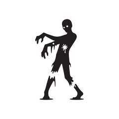 zombie missing, broken a leg silhouette
