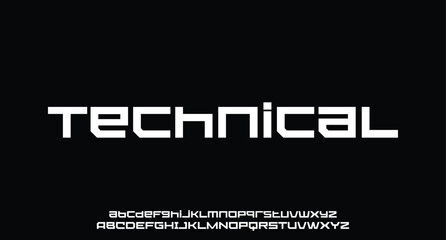 Abstract minimal modern alphabet fonts. Typography technology vector illustration
