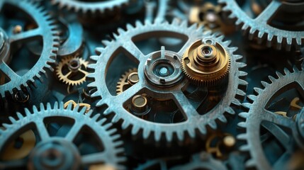 Online Advertising on the Mechanism of Metal Cogwheels.