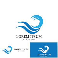 Naklejka premium water wave icon vector illustration template design