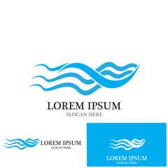 water wave icon vector illustration template design