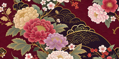 平安時代の花柄模様