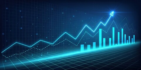 Fototapeta premium Ascending Financial Growth Chart Displaying Progress and Success