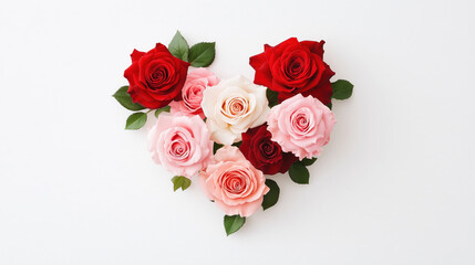 Elegant heart shaped arrangement of red and pink roses, symbolizing love and affection. Perfect for romantic occasions