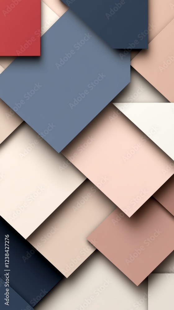 Poster abstract background design featuring layered geometric shapes in various colors ideal for creative p