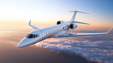 Fototapeta premium High-altitude airplane and beautiful sky in spring