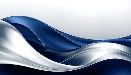 Abstract Blue and Silver Wave Design