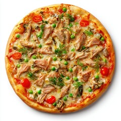 Delicious Tuna Pizza Tasty Recipe eat isolated a  transparent background