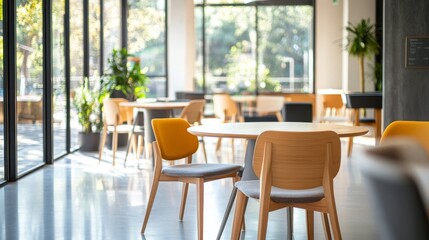 upscale conference space, scandinavian design influence, wooden and concrete materials, panoramic glass windows, biophilic office elements, geometric furniture arrangement, taupe wall finish,