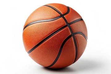 Basketball isolated on white background, clipping path, full depth of field. Photo created with AI.