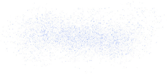 Blue sparks of dust and blue stars shine with special light. Christmas light effect. Blue sparkling particles of magic dust. PNG.