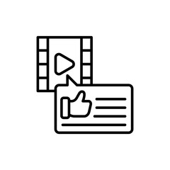 Movie review outline icons, minimalist vector illustration ,simple transparent graphic element .Isolated on white background