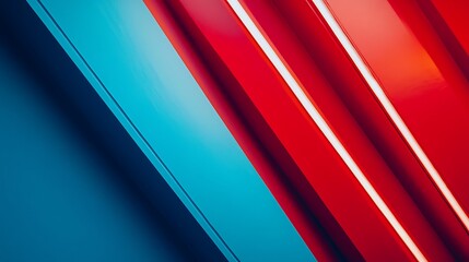 Fototapeta premium Abstract Diagonal Red Blue and White Stripes